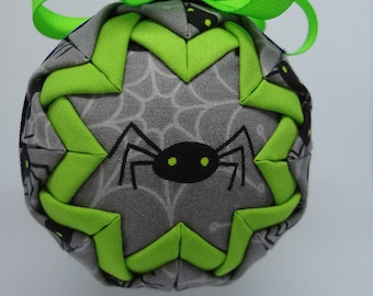 Quilted Fabric Ornament Halloween Spider