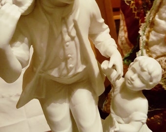 Figurine in White Porcelain, unglazed