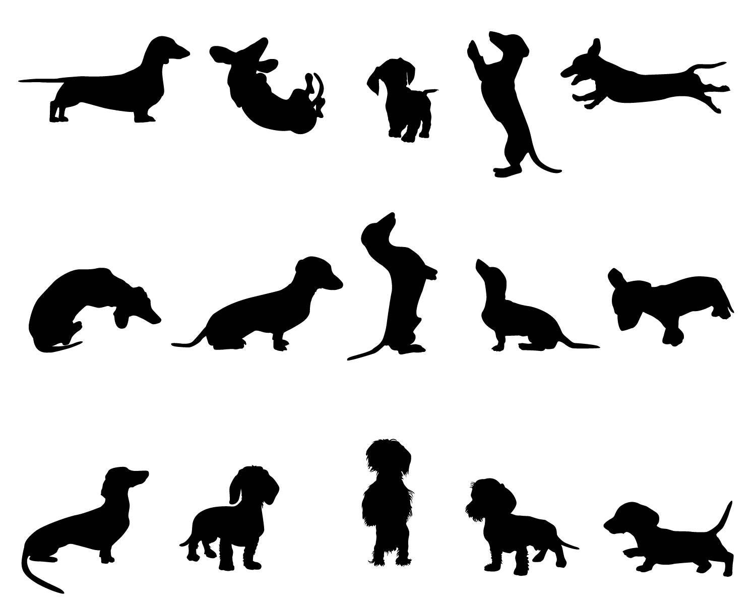 Download Dachshund digital dog puppy SVG silhouette cameo ...