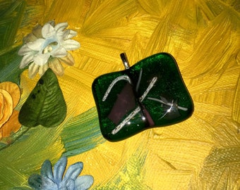Emerald Green Dichroic Glass Pendant