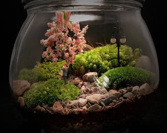 Indoor Terrarium // Couple Terrarium // Anniversary Gift // Moss Terrarium // Couple in the Park // Love Terrarium // Romantic Gift // Plant