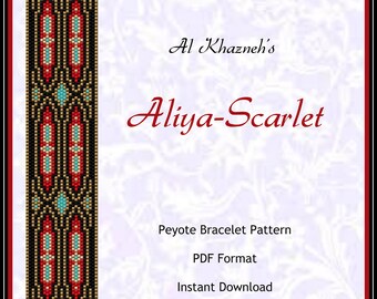Peyote Bracelet Pattern "Aliya-Scarlet"