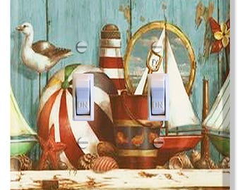 Sailboat Beach Stuff Light Switch Plate Cover Decor Print