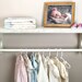 White wall shelves Nursery shelf with rod Shelf with hanging rod Display quilt shelf Distressed white shelf Nursery shelving