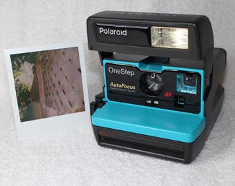 Turquoise Polaroid Autofocus 600 - Cleaned, Tested - Works and Looks Great