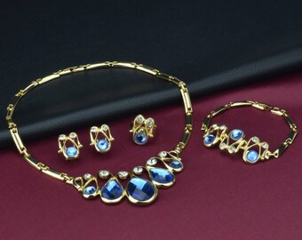 Atlantis Crystal Bridal Jewelry Set, Wedding Jewelry Set, Prom Jewelry set, Wedding earring, Bridal necklace