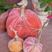 3 Silk Velvet Pumpkins with Real Dried Pumpkin Stems and 5 Velvet Acorns with Real Acorn Caps - #296