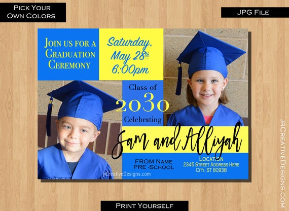 items similar to preschool graduation invitation kindergarten