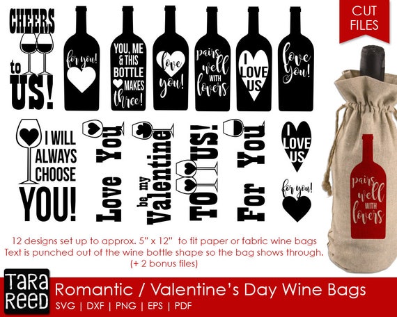 Download Romantic Wine svg / Romantic Wine Bag svg / Valentine's