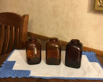 Snuff Jars Vintage Brown