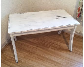 Rustic Reclaimed White Coffee Table Country Shabby Chic