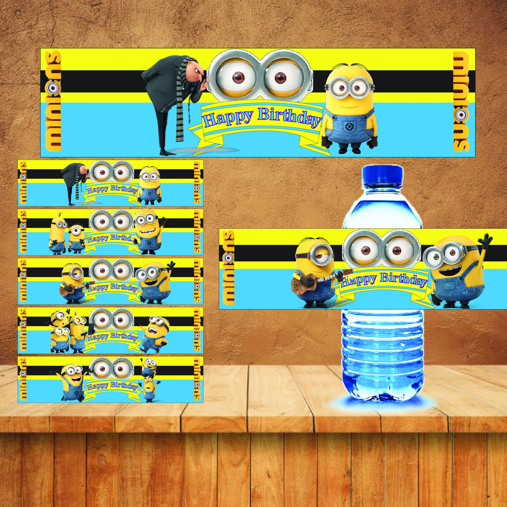 Minions Water Bottle Labels Despicable Me WaterBottle Label