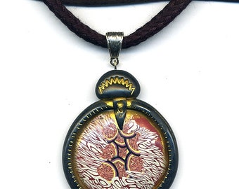 Polymer clay pendant - necklace