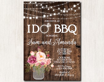 I Do BBQ Invitation, I Do bbq Wedding Shower, I Do bbq Couples Shower Invitation, I Do bbq Bridal Shower, Engagement Invitation - 1822