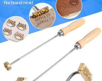 FREE SHIPPING Leather branding iron Custom Flame Heated branding iron Steak Branding Wood burning custom made stamp Christmas gift