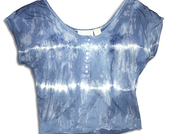 Indigo Tie Dyed Crop Top