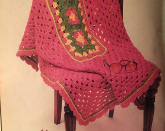 Pdf 1989 Vintage Quick & Easy granny afghan pattern,Quick and easy crochet afghan pattern ,crochet afghan pattern .