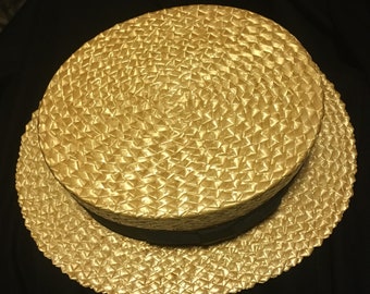 Mens Panama Straw Porkie - Straw Boaters Hat - Hampshire Club Hat - Porkpie Hat - Campaign Politicians Straw Hat - Panama Flat Straw Hat