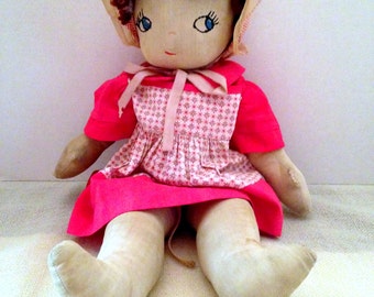 1930s Cloth Doll; All Original Clothing