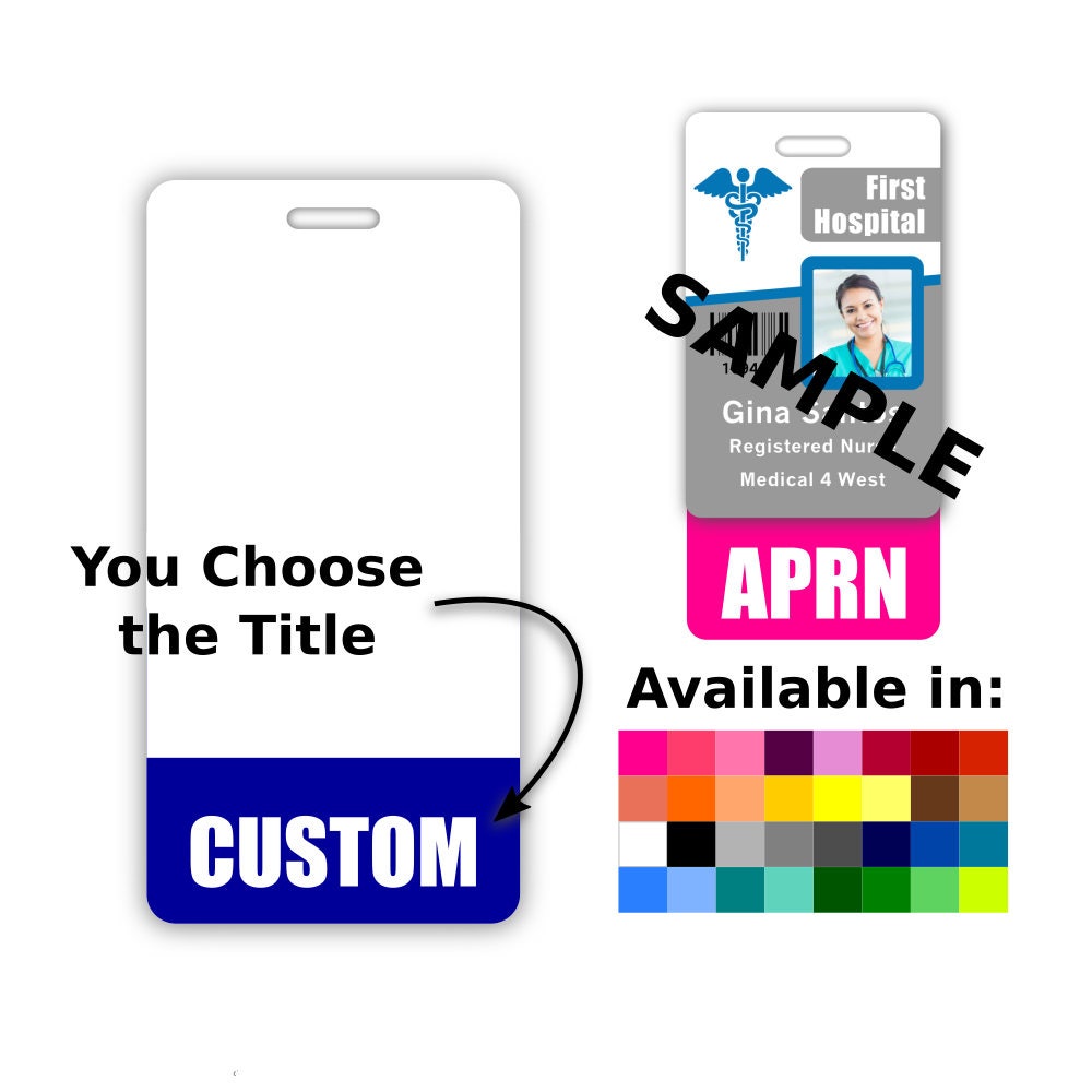 Custom Badge Buddy Vertical Credential Title Role