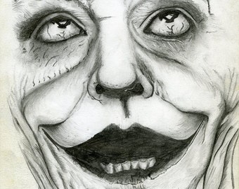 ORIGINAL PENCIL DRAWING - Jack Nicholson Joker