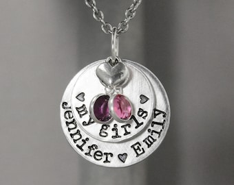Mother Necklace - Birthstone Necklace - My Girls
