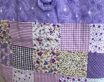 Handmade quilted Purple tote bag