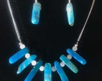 Aqua Agate Jewelry Set