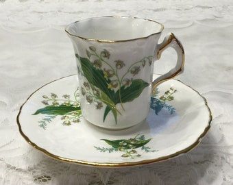 Hammersley Lily of the Valley Demitasse Cup and Saucer
