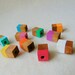 Wooden Beads Two Tone, Hand painted Wood Beads, Geometric Natural Wood Beads, Choose your color, Do it Yourself Geometric necklace