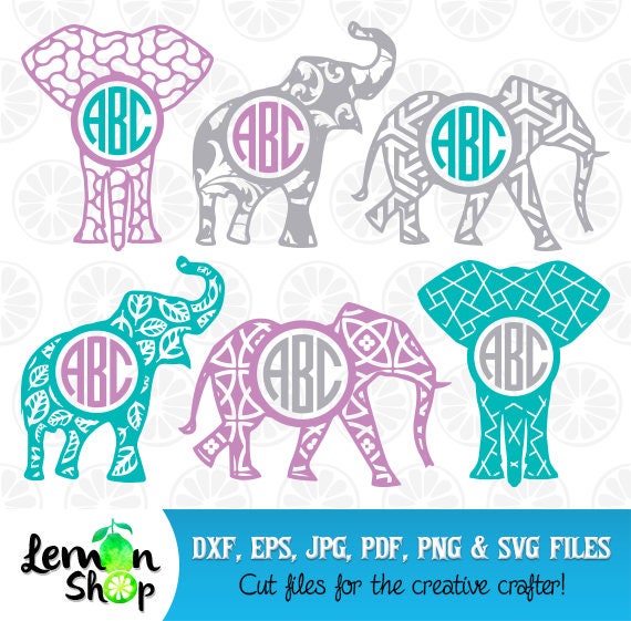 Download Elephant SVG Elephant Monogram Cute Elephant Elephant