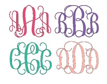 Pes Embroidery File, PES Interlocking Vine Monogram Font, PES Interlocking Monogram for EMBROIDERY Only