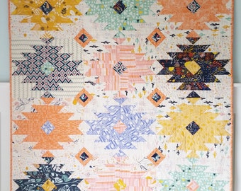 modern quilt pattern PDF Wild Blooms Instant Download tribal