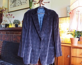 70s retro checkered velvet mens jacket XL