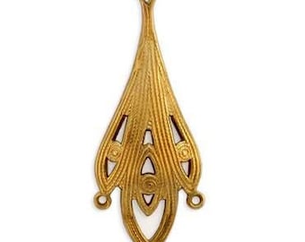 Brass Stampings Earring Connectors Earring Findings Components, 4 Loop Chandelier Earring Findings (2 +pcs ) BEAUTIES ! AMERICAN Made