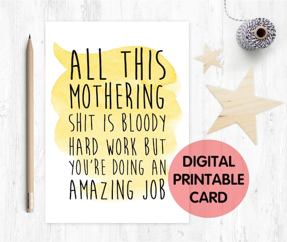 PRINTABLE mother's day card, funny mother's day card, first mother's day card printable, 1st mother's day card, first time mum