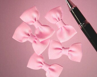 25ct. Tiny Pink Grosgrain Classic Bow Ties 7/8" x 1-5/8" (FREE SHIPPING!)