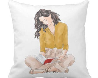 Book Lover Throw Pillow