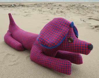 Dog doorstop. Molly, a sausage dog doorstop. Dog bookend. Dog decor.