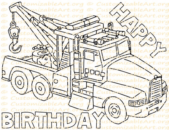 Download Tow Truck Party Favor Printable Truck Birthday Party