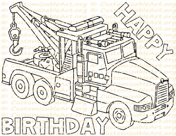 Download Tow Truck Party Favor Printable Truck Birthday Party