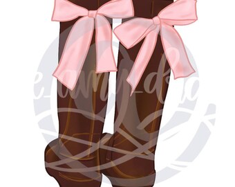 brown boots with bows
