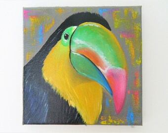 Colourful Toucan Bird on Canvas
