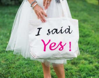 SALE Bride-To-Be, Future Mrs, Large Bridal Tote Bag, Bridal Gift Newly Engaged, Gift for Bride, Honeymoon Bag, Bridal Bag, Ready To Ship