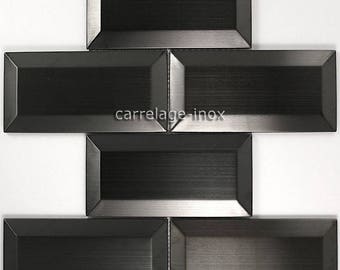 Stainless steel mosaic kitchen Metro black