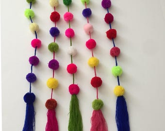 Pom Pom Garland. Handmade multicolor garland