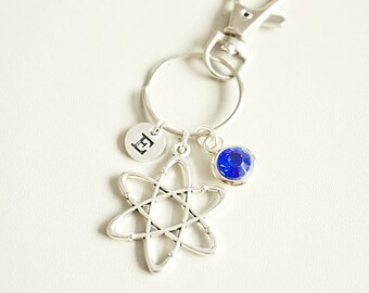 Atom Keyring, Atom Keychain, Joyeria científica, Physics gift, Science Gift, Physics jewelry, Chemistry gift, Gift for her, Gift for him
