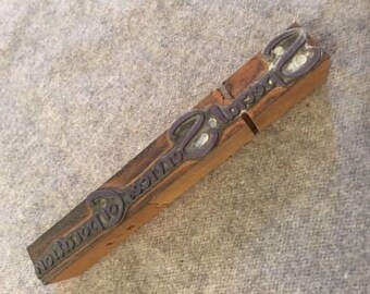 Vintage Letterpress Printer Block Special Services Corporation Business Type Stamp