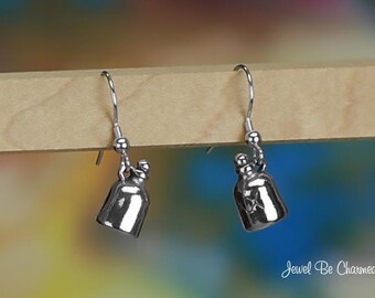 Sterling Silver Moonshine Jug Earrings Fishhook Earwires Solid .925