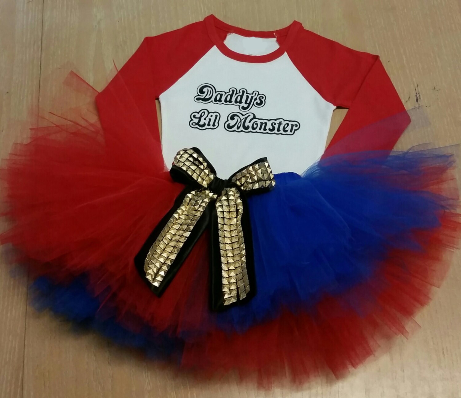 Harley Quinn kids costume daddy's little monster